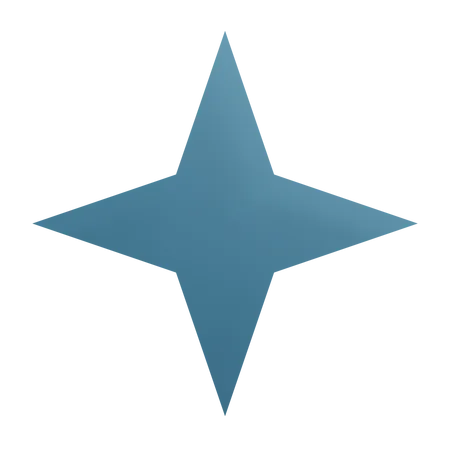 4 Pointed Star  3D Icon