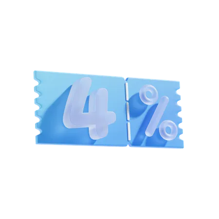 4 por cento  3D Icon