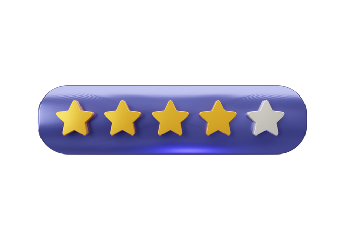 4 Star Rating  3D Icon