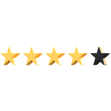 4 Star Rating  3D Icon