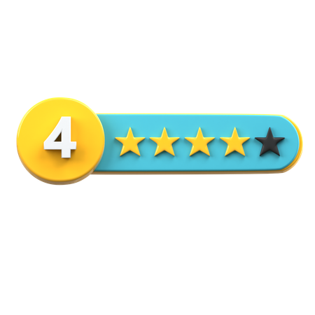 4 Star Rating  3D Icon