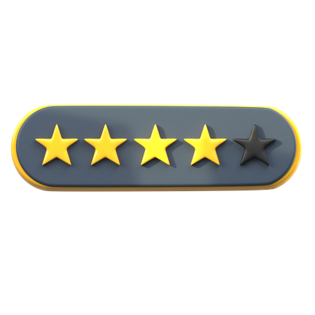 4 Star Rating  3D Icon