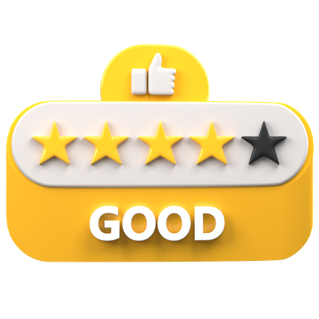 4 Star Rating  3D Icon