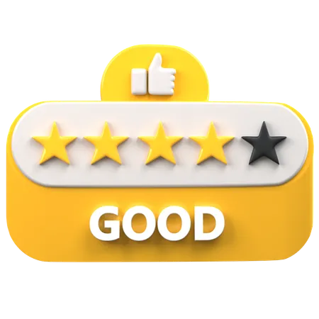 4 Star Rating  3D Icon