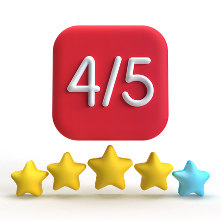 4 Star Rating  3D Icon