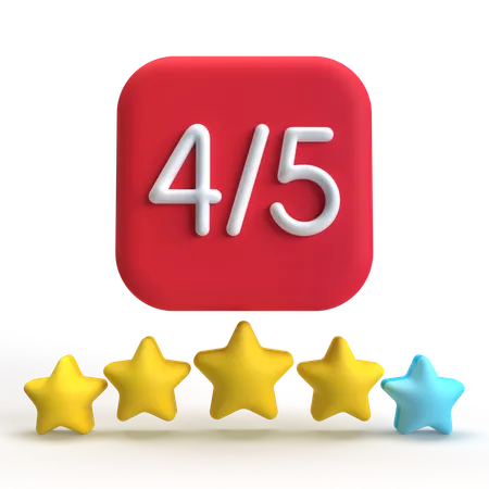 4 Star Rating  3D Icon