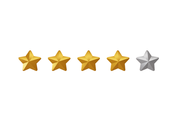 4 Star Rating  3D Icon