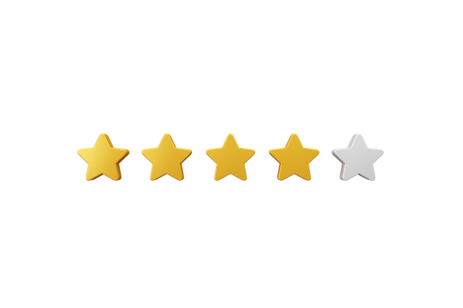 4 Star Rating  3D Icon