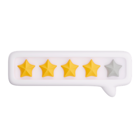 4 Star Rating  3D Icon