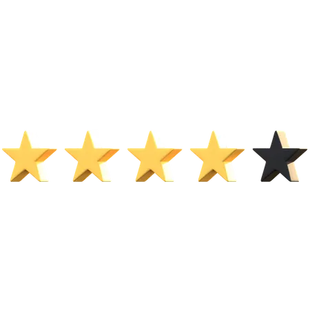 4 Star Rating  3D Emoji