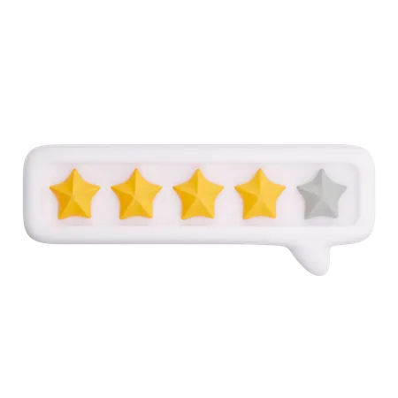 3 D Bubble Rating Four Stars For Best Excellent Services Rating For Satisfaction 3 D 5 Star For Quality Customer Rating Feedback Concept From Client Employee Product Review 3 D 5 Star Vector Render 3D Icon