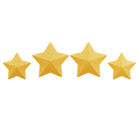 4 Stars  3D Icon