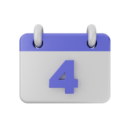 4-Datum-Kalender  3D Icon