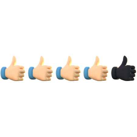 4 Thumb Rating  3D Emoji