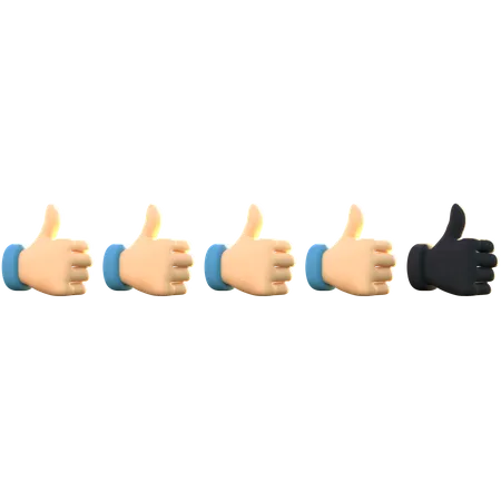 4 Thumb Rating  3D Emoji