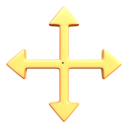 4 Way Arrow  3D Icon