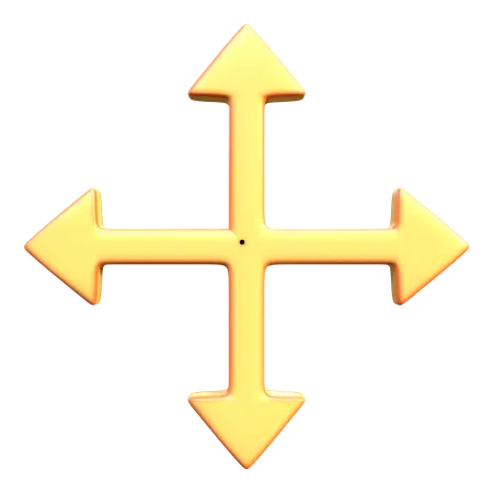 4 Way Arrow  3D Icon