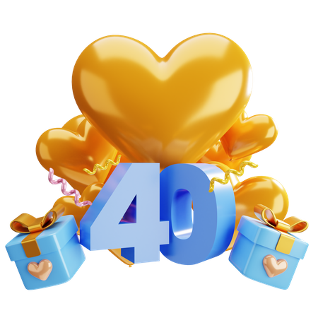 40 aniversario  3D Illustration