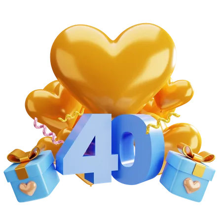 40 aniversario  3D Illustration