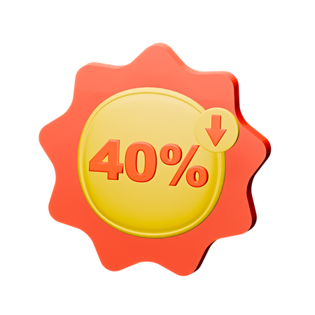 Badge de réduction de 40 %  3D Icon