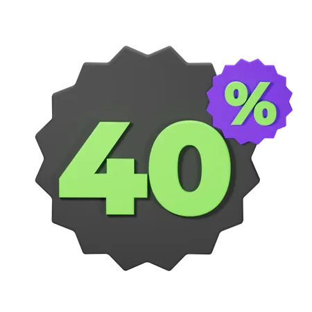 40% de desconto  3D Icon