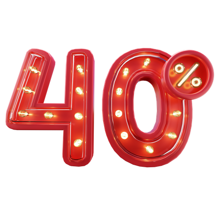 40% Discount Sale  3D Icon