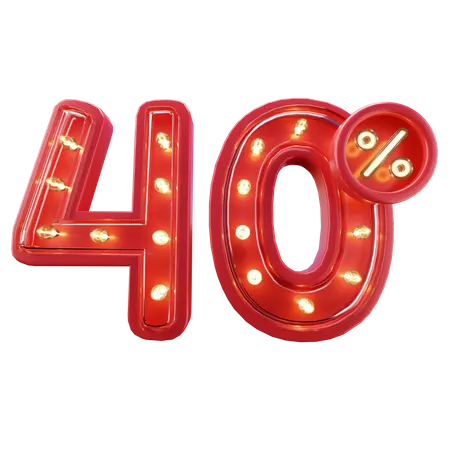 40% Discount Sale  3D Icon