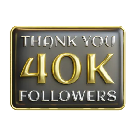 40 K Followers  3D Icon