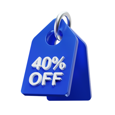 40% off tag  3D Icon