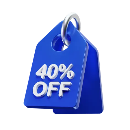 40% off tag  3D Icon