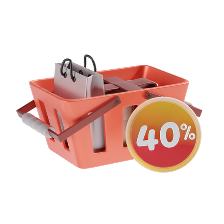 40 Percent  3D Icon
