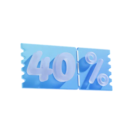 40 Percent Off 3 D Icon Illustratrion 3D Icon