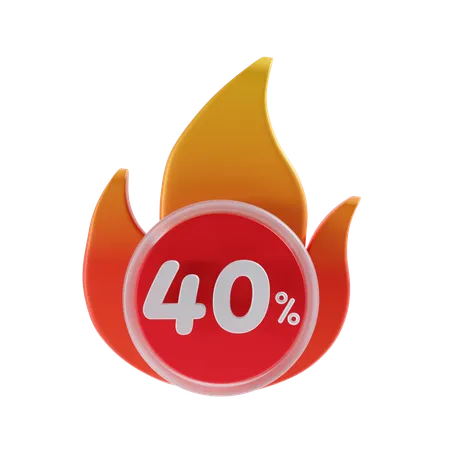 40 Percent Off 3 D Icon Illustratrion 3D Icon