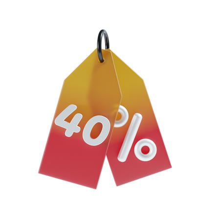 40 Percent  3D Icon