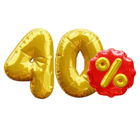 40 percent  3D Icon