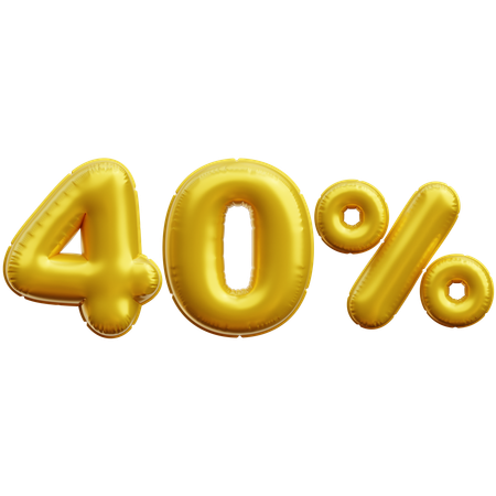 40 Percent  3D Icon