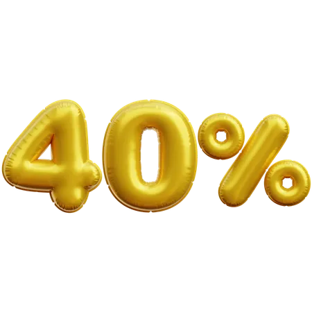 40 Percent  3D Icon