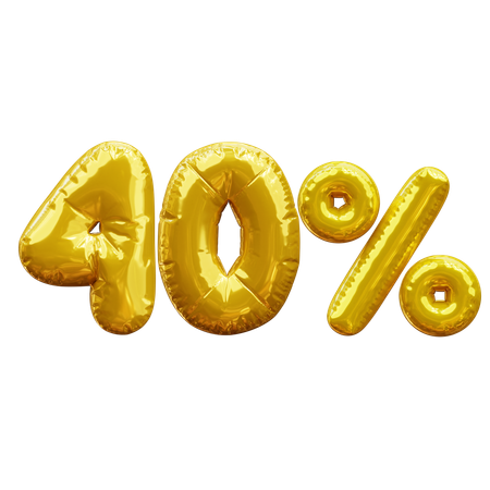 40 percent  3D Icon