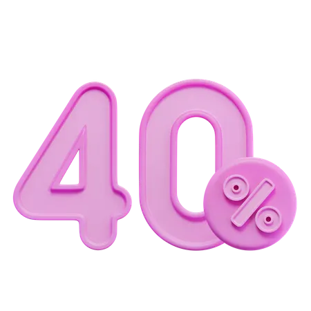 40 Percent 3D Icon