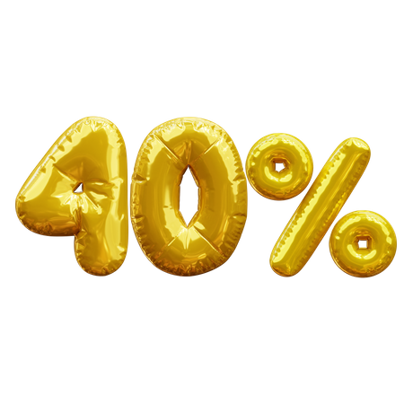 40 percent  3D Icon