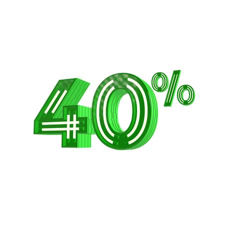 40 Percent Discount  3D Icon