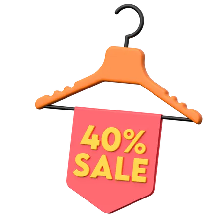 40 Percent Discount  3D Icon