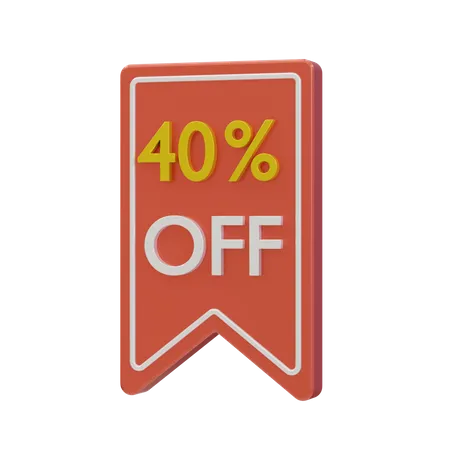 40 percent discount  3D Icon