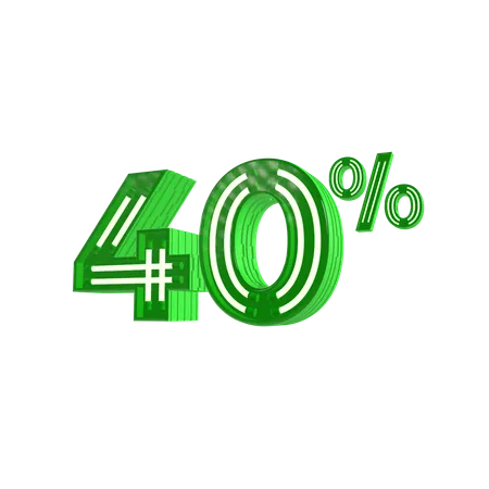 40 Percent Discount  3D Icon