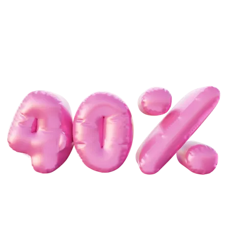 40 Percent Discount Balloon  3D Illustration
