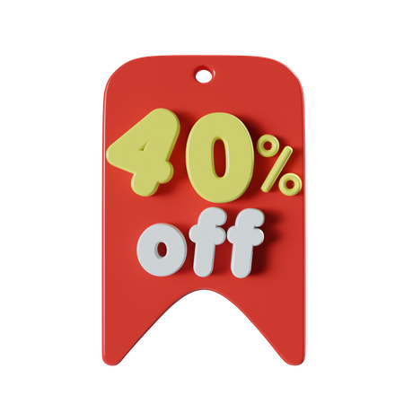 40 Percent Off  3D Icon