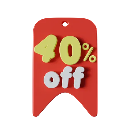 40 Percent Off  3D Icon