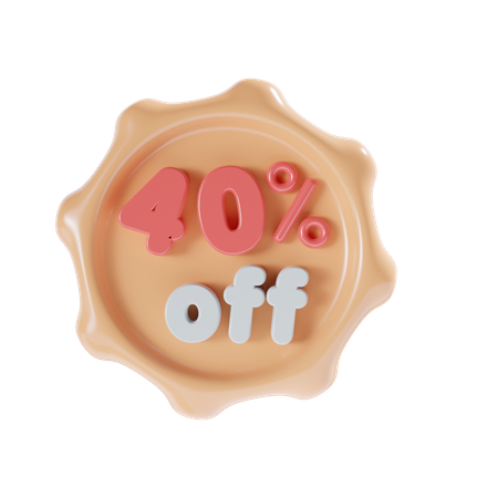 40 Percent Off  3D Icon