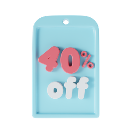 40 Percent Off  3D Icon