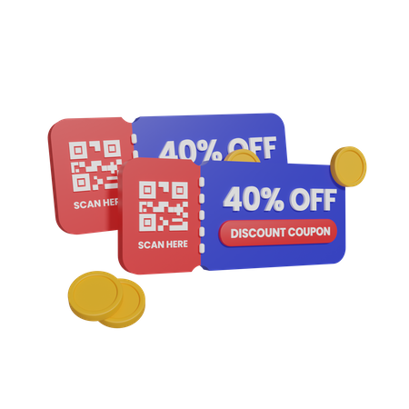 40 Percent Off Discount  3D Icon